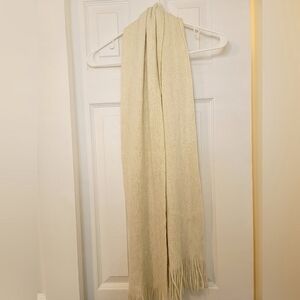 Cejon sparkle cream fringe scarf, one size